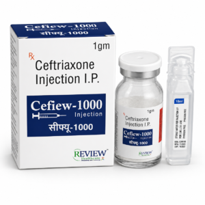 Cefiew-1000 Ceftriaxone Injection I.P. 1 g with Sterile Water for Injection by Review Healthcare
