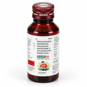 Kasoff-DX Cough Syrup 100 ml by Review Healthcare for dry cough, nasal congestion, sneezing and common cold relief