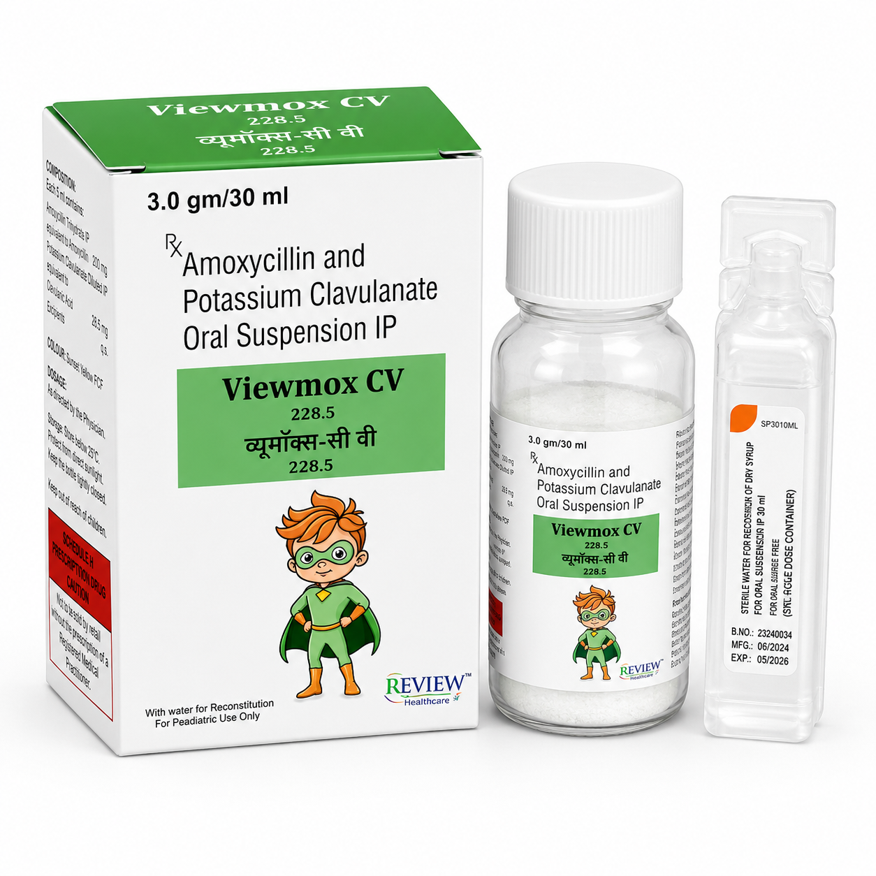 Viewmox CV Suspension – Amoxycillin and Potassium Clavulanate Oral Suspension IP for Pediatric Bacterial Infections