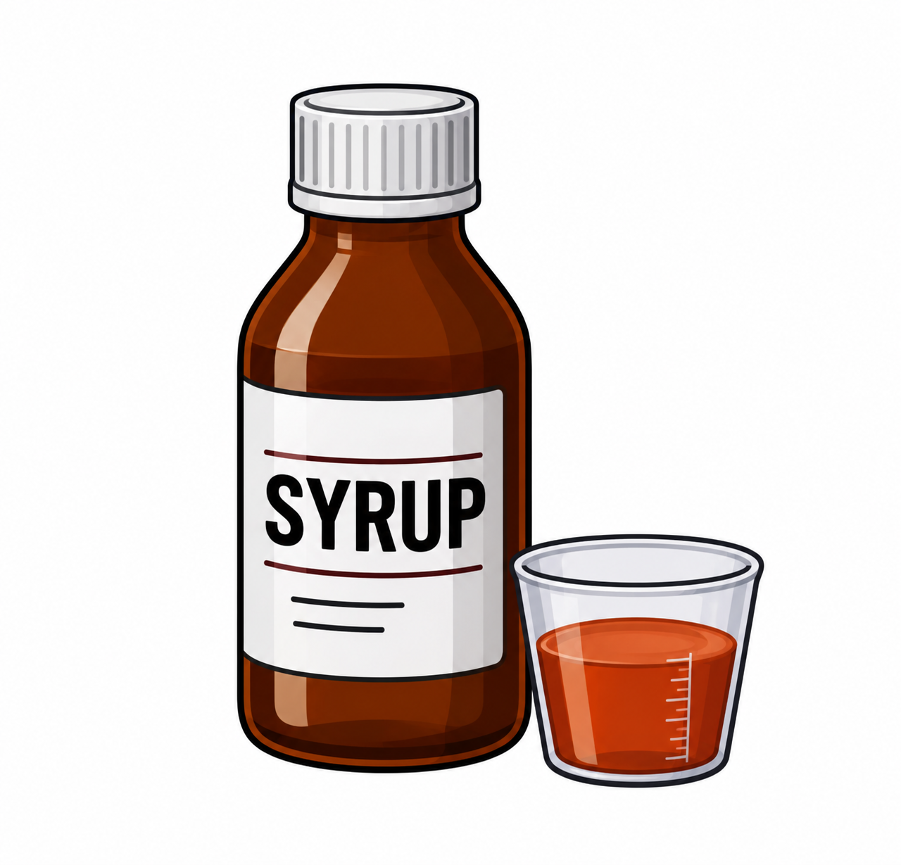 Ayurvedic syrup bottle icon representing herbal liquid medicines